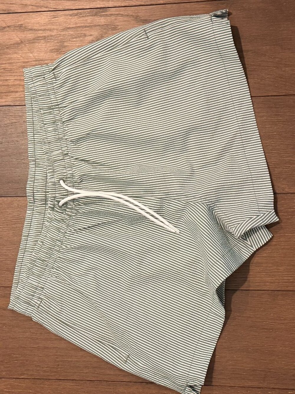Men's Abercrombie Swim suit - Size Small - Green and White Stripe